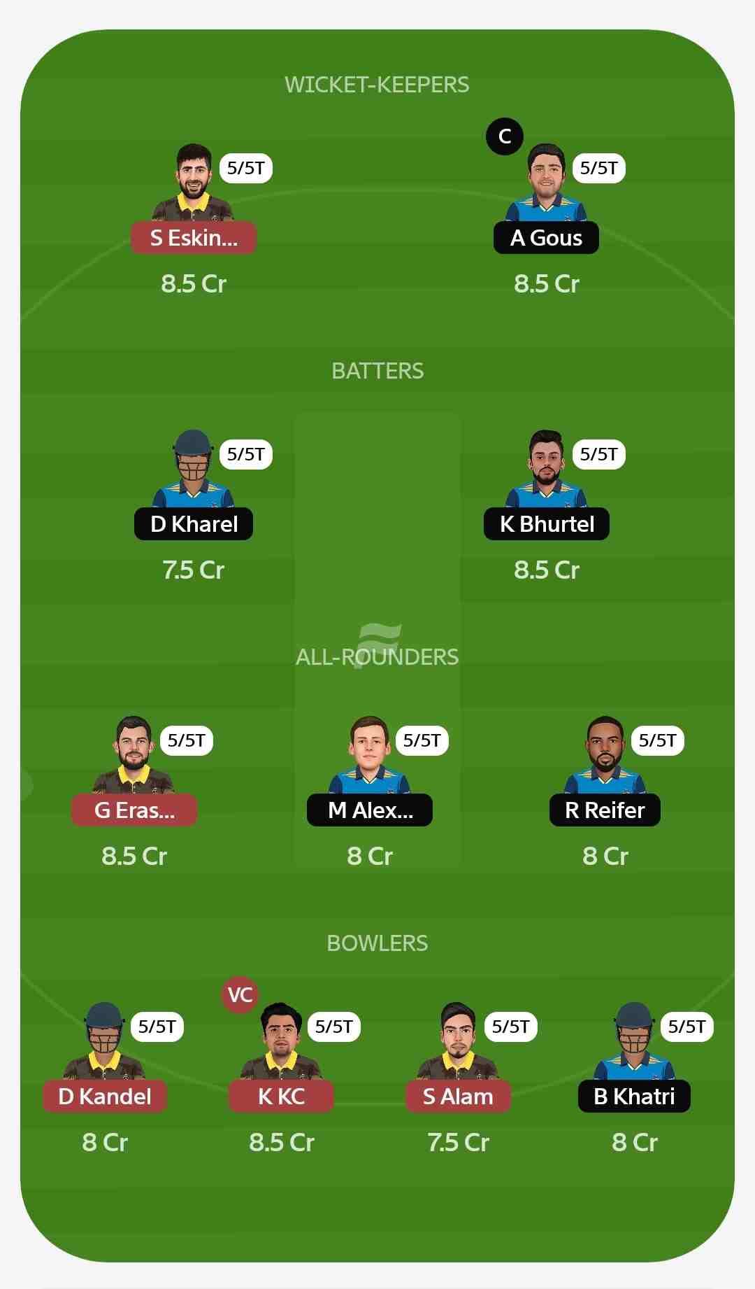 Fantasy Team Screenshot