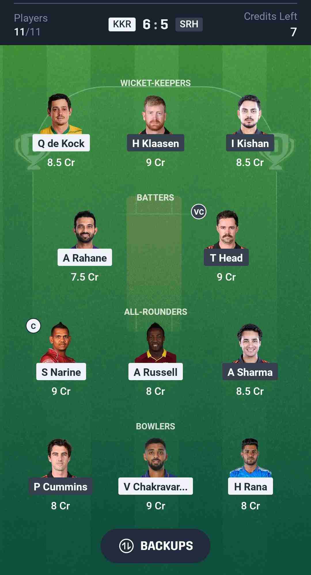 Fantasy Team Screenshot
