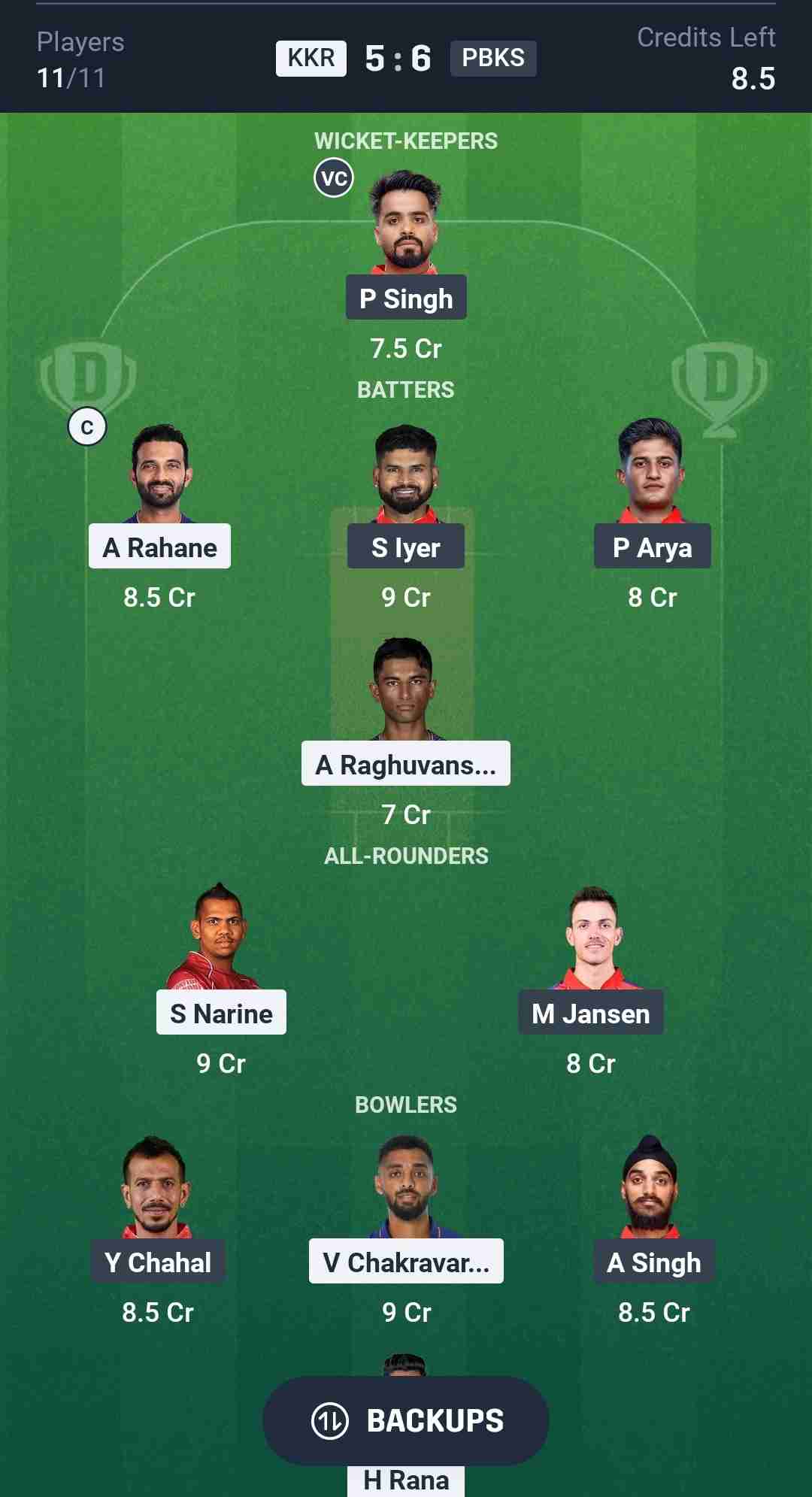 Fantasy Team Screenshot