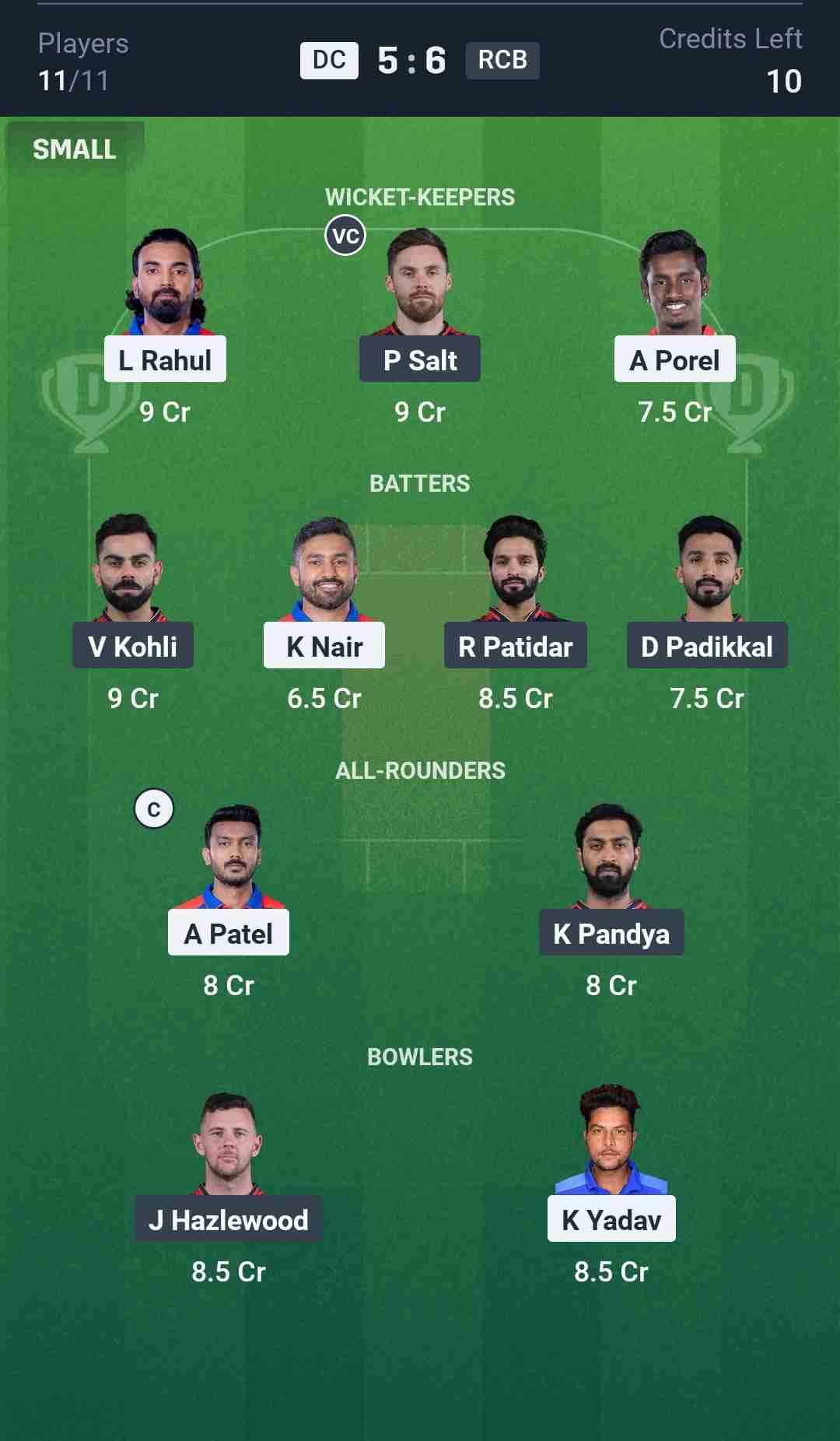 Fantasy Team Screenshot