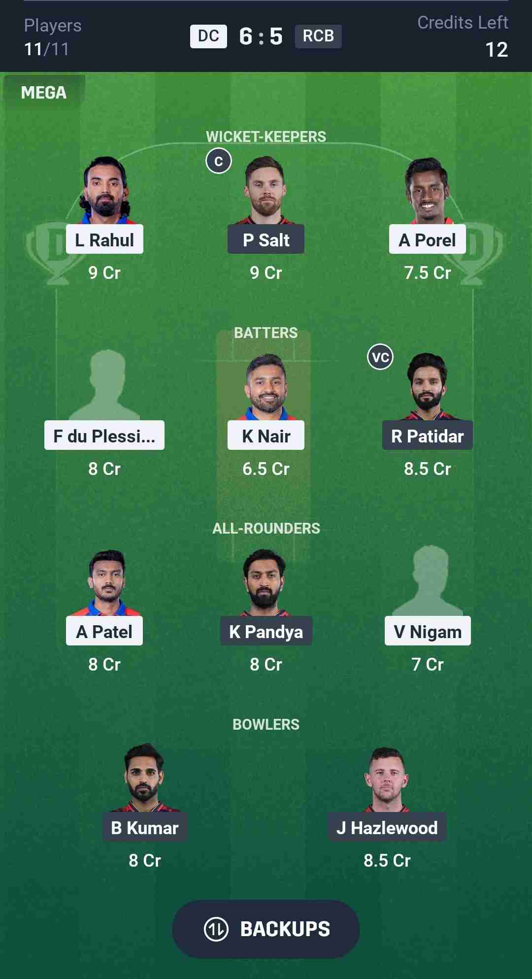 Fantasy Team Screenshot