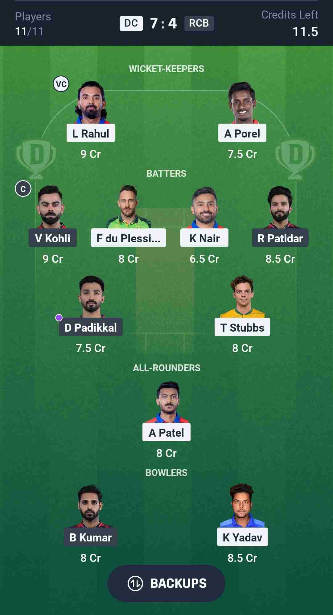 Fantasy Team Screenshot