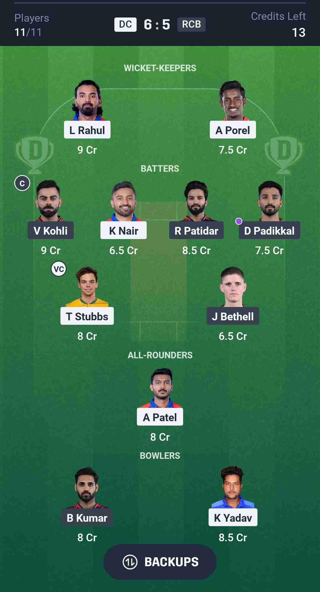 Fantasy Team Screenshot