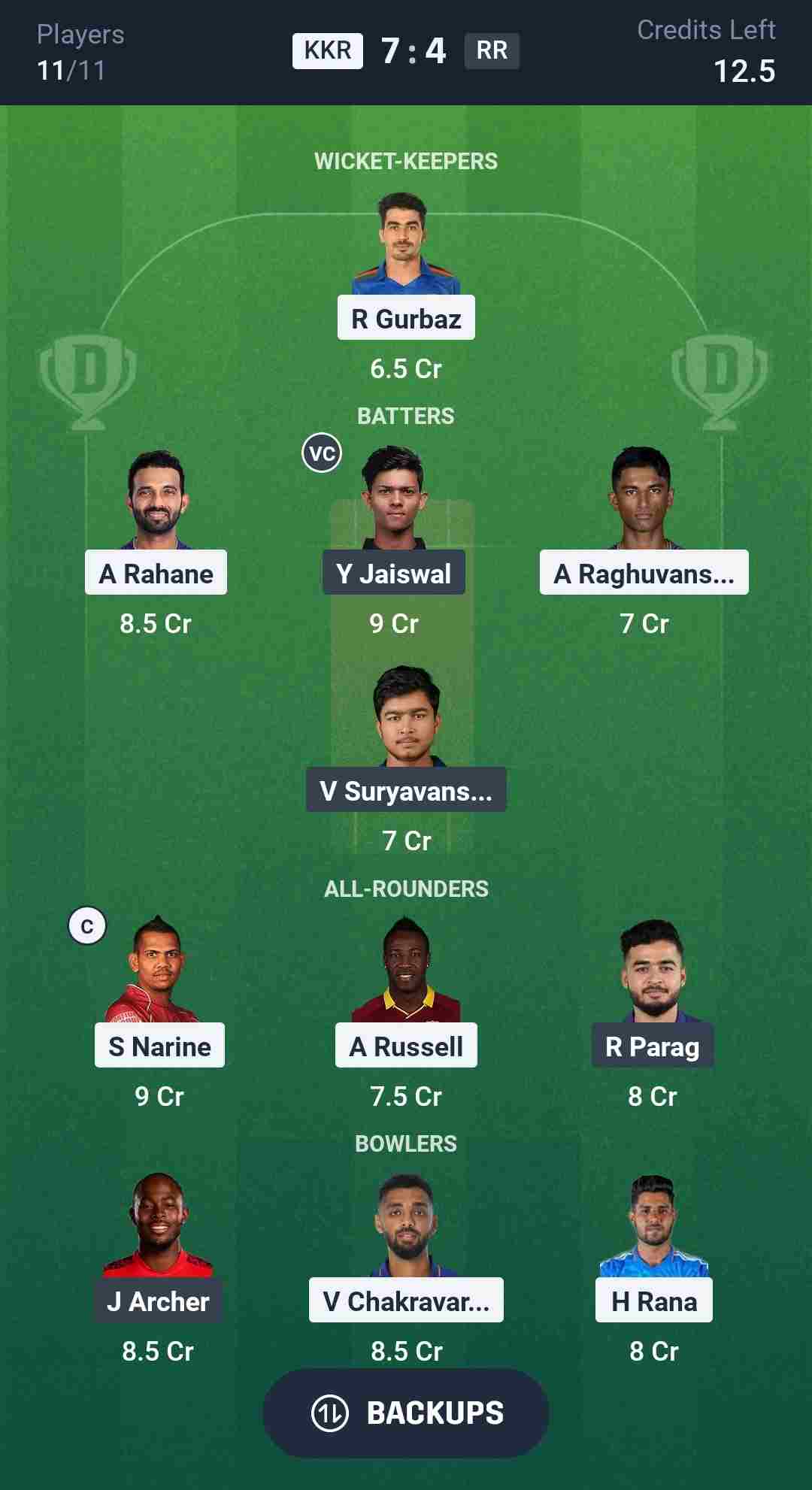 Fantasy Team Screenshot