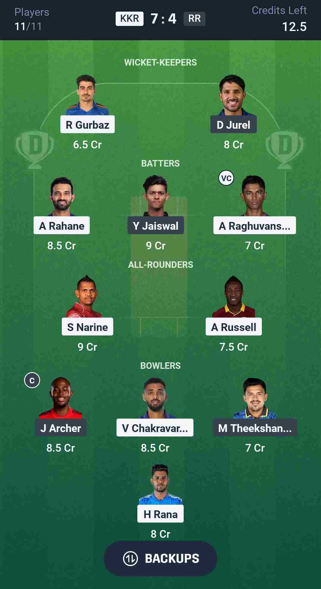 Fantasy Team Screenshot