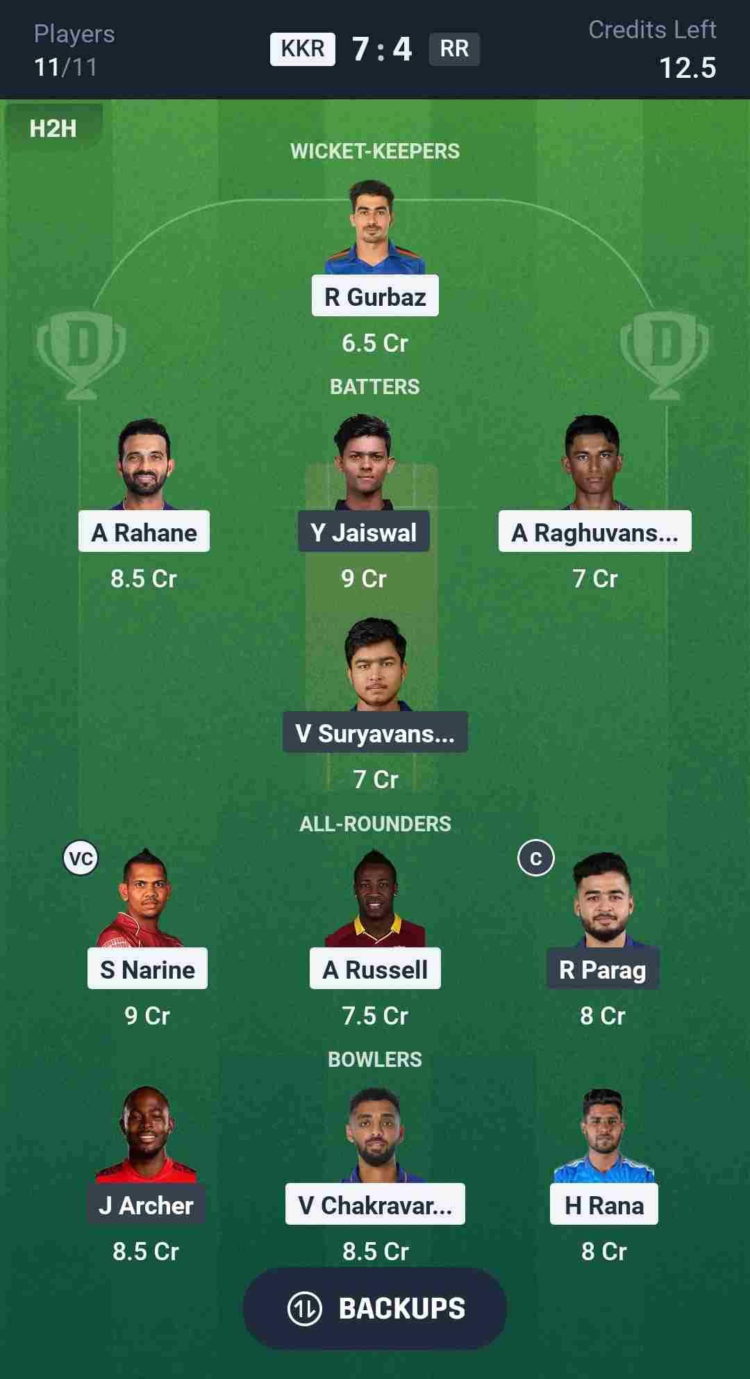 Fantasy Team Screenshot